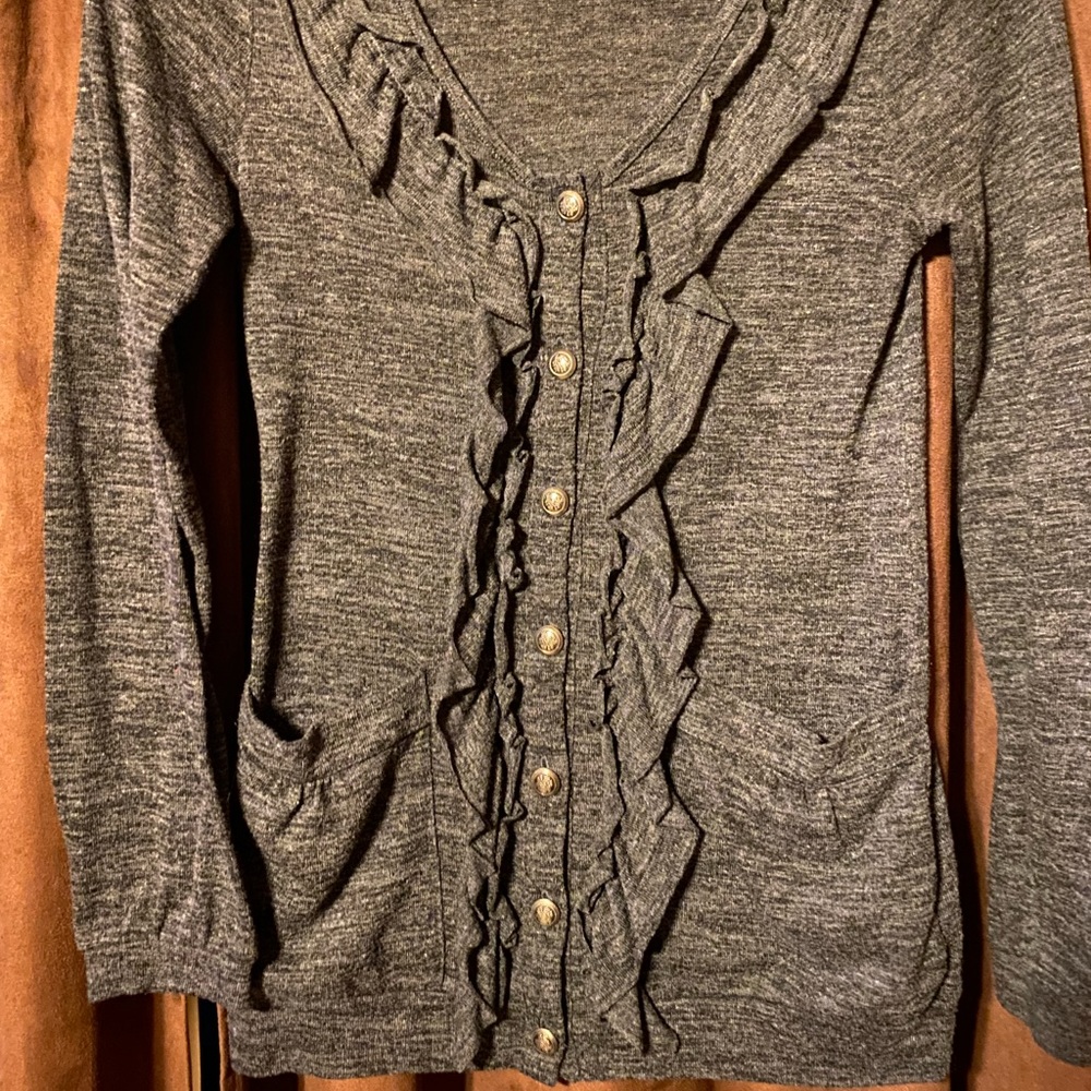 Ruffled Military Cardigan - Picture 5 of 10